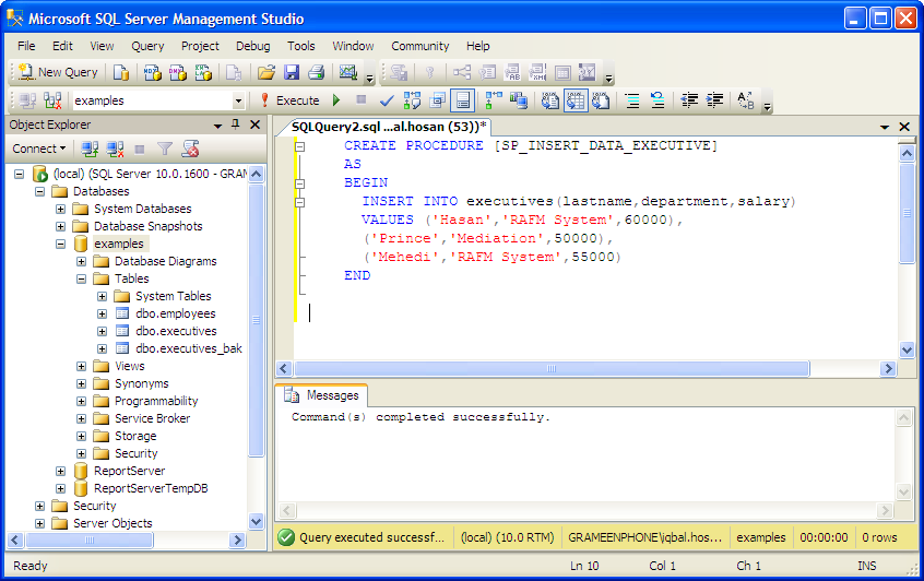 Mssql insert query